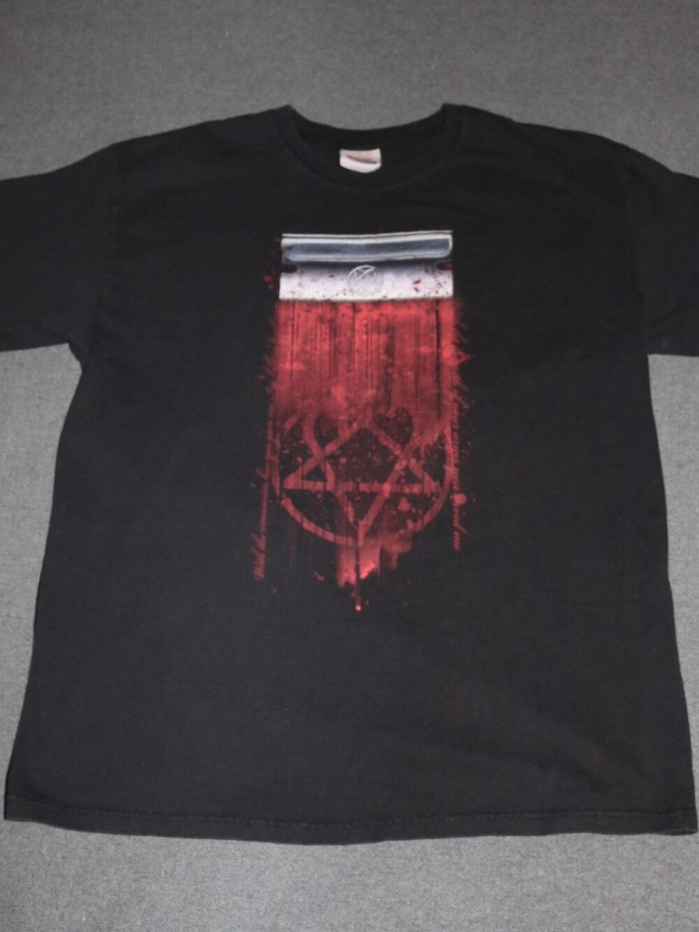 H.I.M. Band T-shirt Mens Large Black HIM Razorblade Romance Heartagram Gothic